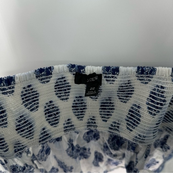 J. Crew Plus Size White Bohemian Floral Medallion Cropped Flowy Tank Top Blouse - Picture 4 of 4